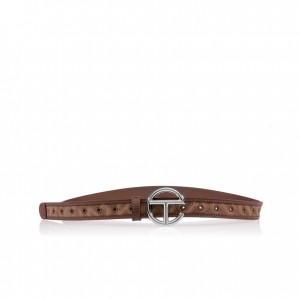 Telfar Belts Jacquard Logo Belts Brown | CATV3675