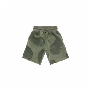 Telfar Camo Sweat Shorts Olive | CAVD3370