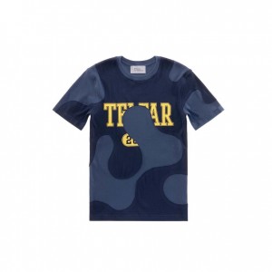 Telfar Camo T Shirts Navy | CAFM3282