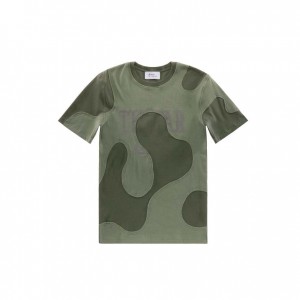 Telfar Camo T Shirts Olive | CADN3283