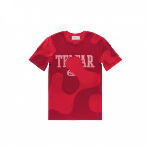 Telfar Camo T Shirts Red | CAMA3278