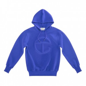 Telfar Embossed Hoodie Blue | CAWY3495