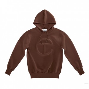 Telfar Embossed Hoodie Chocolate | CAZG3503