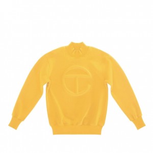 Telfar Embossed Mockneck Hoodie Yellow | CAGL3482