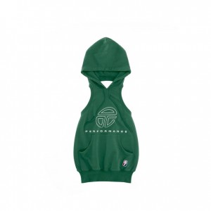 Telfar Halter Hoodie Dark Green | CAPQ3514