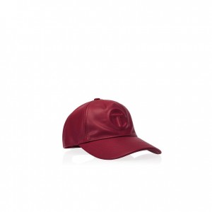 Telfar Hats Logo Embossed O Hats Burgundy | CAPQ3591