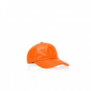 Telfar Hats Logo Embossed R Hats Orange | CAUT3594