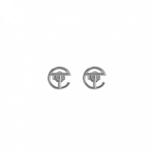 Telfar Jewelry Logo Stud Earrings Silver | CAEX3573