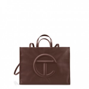 Telfar Large Shopper Bag Chocolate | CAEX3133