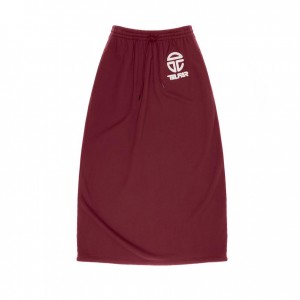 Telfar Long Sweat Skirt Burgundy | CARW3345