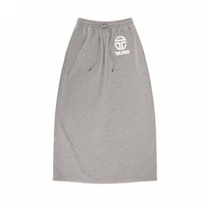 Telfar Long Sweat Skirt Grey | CAOR3340