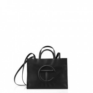 Telfar Medium Shopper Bag Black | CAFM3140