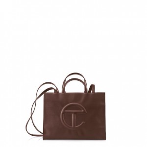 Telfar Medium Shopper Bag Chocolate | CAWY3134