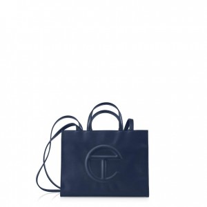 Telfar Medium Shopper Bag Navy | CAVD3041