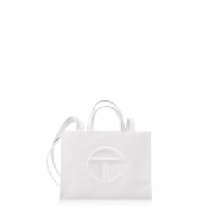 Telfar Medium Shopper Bag White | CAAP3125