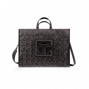 Telfar Monogram Large Jacquard Bags Black | CAJJ3163