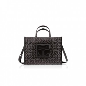 Telfar Monogram Medium Jacquard Bags Black | CAHK3164