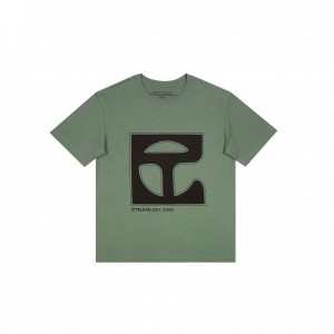 Telfar Monogram- Olive T Shirts Green | CAMA3296