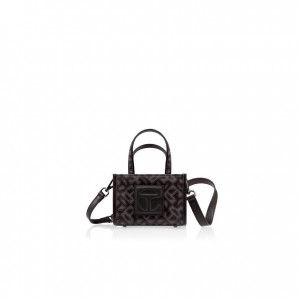 Telfar Monogram Small Jacquard Bags Black | CAGL3165