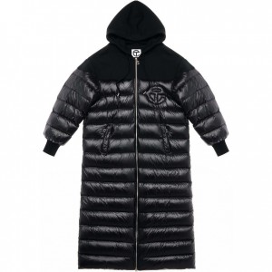 Telfar Puff Hoodie Coats Black | CASO3381