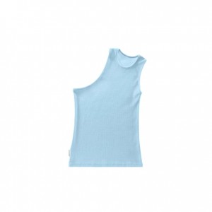 Telfar Rib Knits Half Tanks Blue | CAFM3193