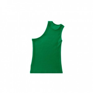 Telfar Rib Knits Half Tanks Green | CAMA3225