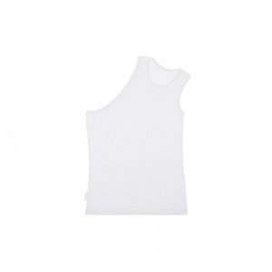 Telfar Rib Knits Half Tanks White | CAWY3249