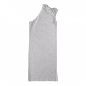 Telfar Rib Knits Half Tunic Tanks Grey | CANB3252