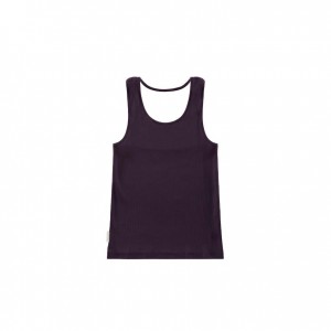 Telfar Rib Knits Halter Tanks Black / Purple | CAZG3231