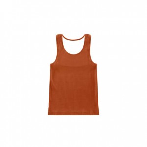 Telfar Rib Knits Halter Tanks Brown | CASO3239