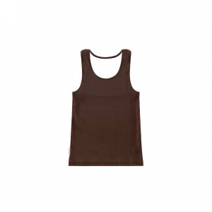 Telfar Rib Knits Halter Tanks Chocolate | CAHK3235