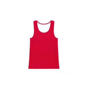 Telfar Rib Knits Halter Tanks Red | CAMA3207