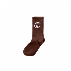 Telfar Socks Athletic Logo Q Socks Chocolate | CAKI3557