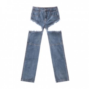 Telfar Thigh-Hole Denim Jeans Blue | CAEX3417