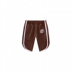 Telfar Track Capri Shorts Chocolate | CANB3350