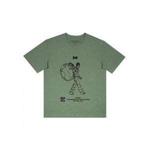 Telfar Worldour T Shirts Olive | CAEX3293