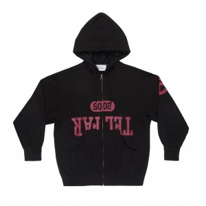 Telfar Zip-up Hoodie Black | CAFM3510