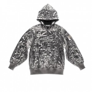 Telfar x Moose Knuckles Quilted Hoodie Silver | CAKI3453