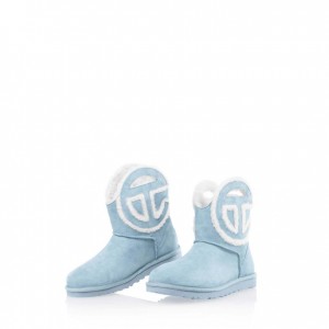 Telfar x UGG Logo Mini Boots Blue | CAXF3017