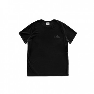 Telfar x UGG Logo T Shirts Black | CADN3265