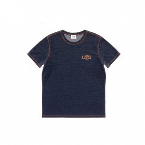 Telfar x UGG Logo T Shirts Blue | CAAP3267