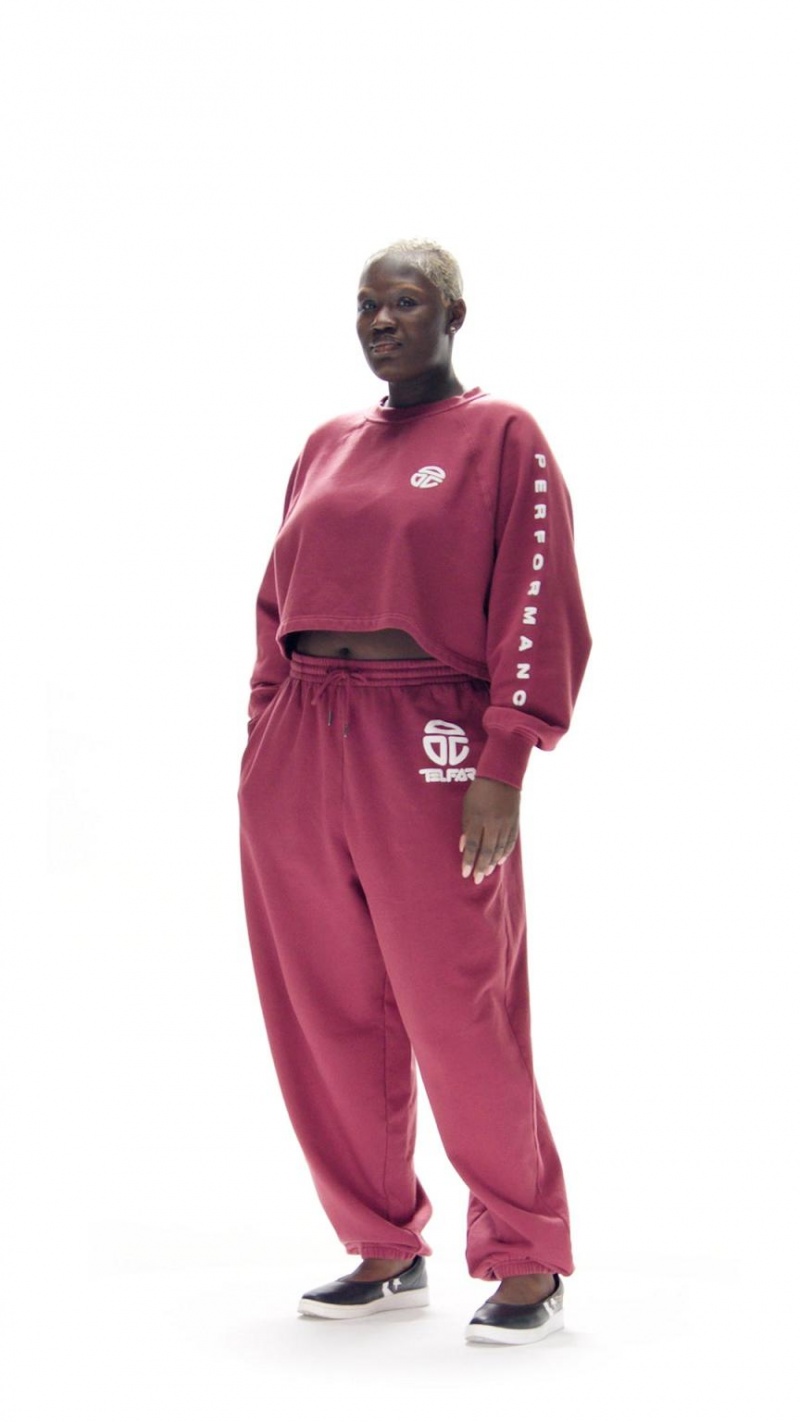 Telfar Baggy Sweatpants Burgundy | CAFM3308