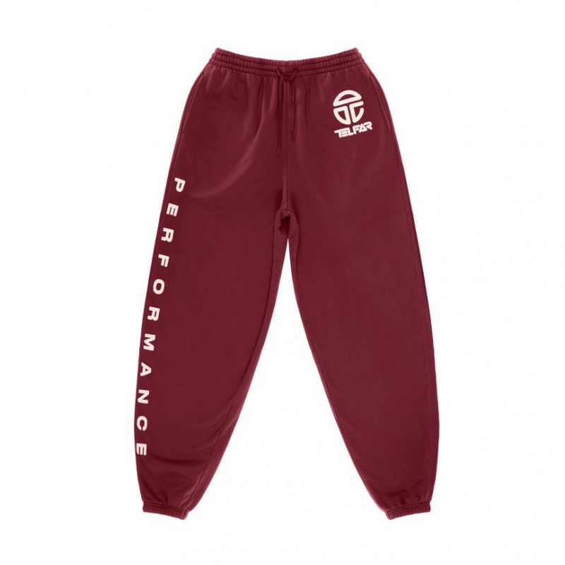 Telfar Baggy Sweatpants Burgundy | CAFM3308