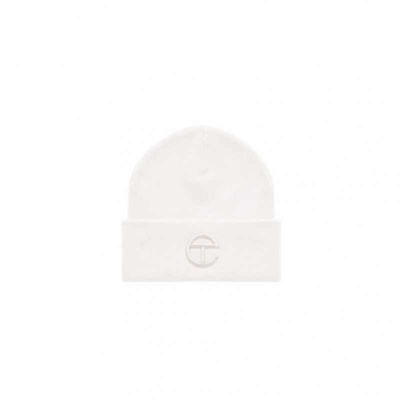 Telfar Beanie Embroidered J Beanie White / White | CADN3685