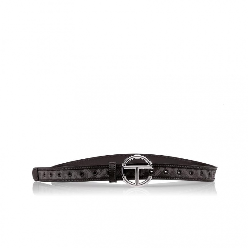 Telfar Belts Jacquard Logo Belts Black | CAYU3674