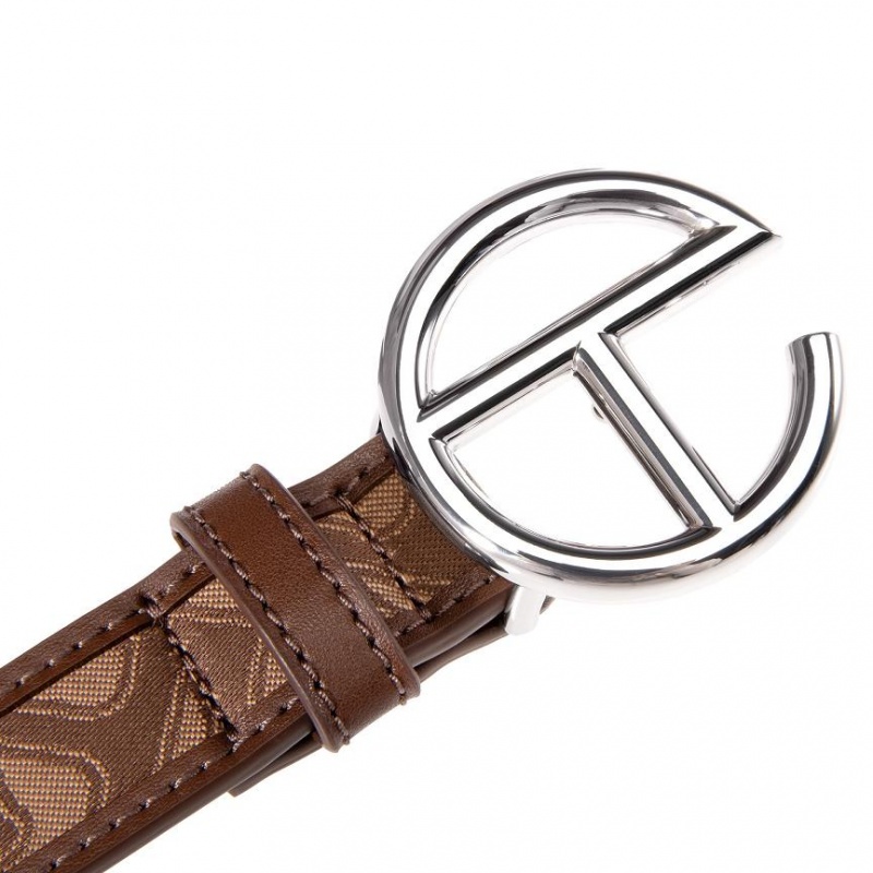 Telfar Belts Jacquard Logo Belts Brown | CATV3675