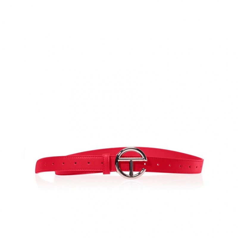 Telfar Belts Logo P Belts Silver / Red | CAMA3653