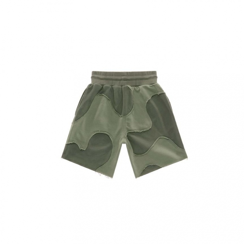 Telfar Camo Sweat Shorts Olive | CAVD3370