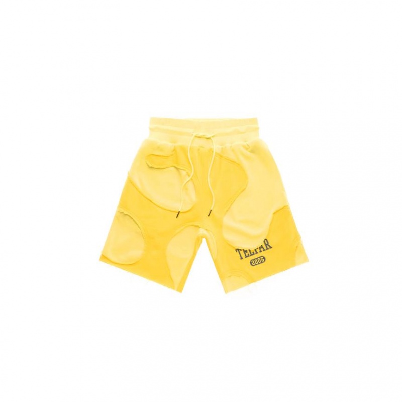 Telfar Camo Sweat Shorts Yellow | CAWY3365