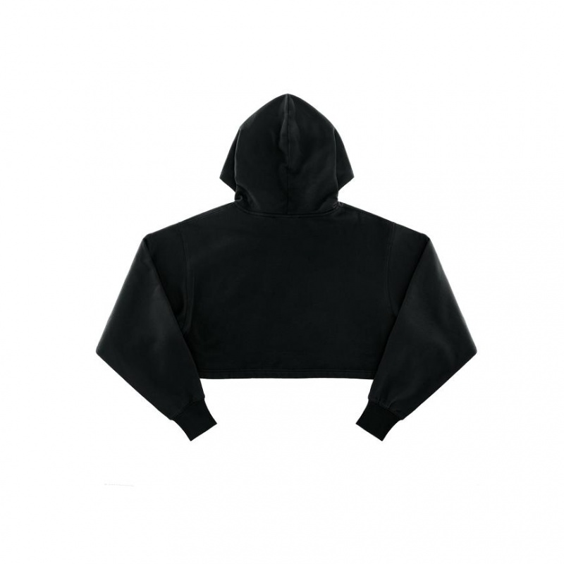 Telfar Crop Hoodie Black | CASO3512